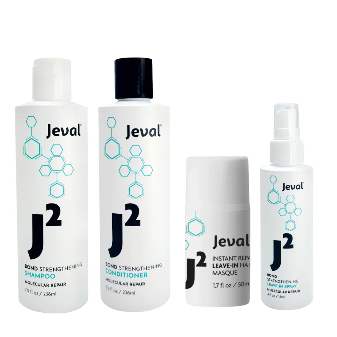 Jeval J2 Bond Strengthening Shampoo, Conditioner, Masque &amp; Spray Quad