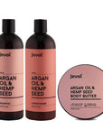 Jeval Infusions Argan Oil & Hemp Shampoo, Conditioner & Body Butter Trio - Beautopia Hair & Beauty