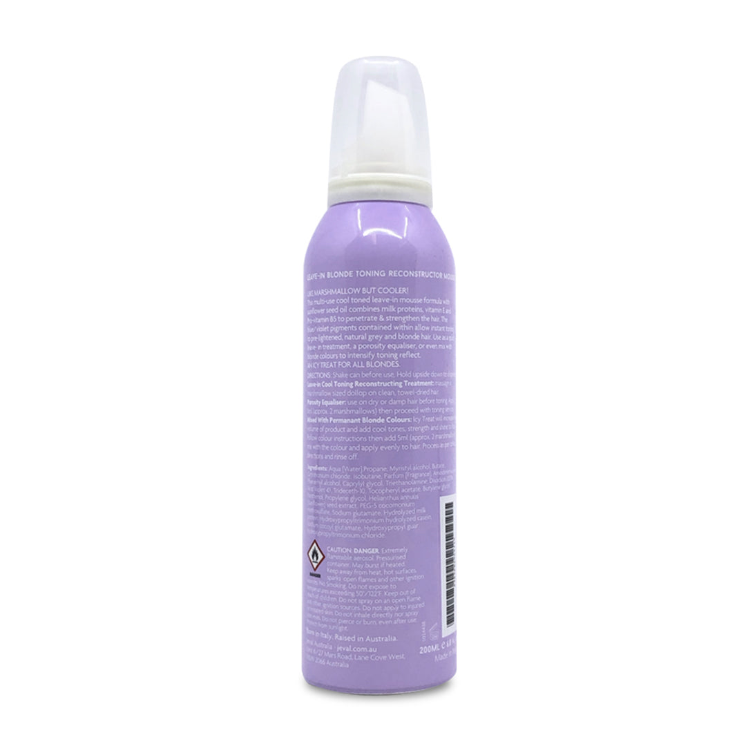 Jeval Icy Treat Leave-in Blonde Toning Reconstructor Mousse 200ml - Beautopia Hair &amp; Beauty